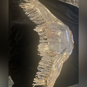 SWANK Sequin/Fringed Gold Tone Jacket